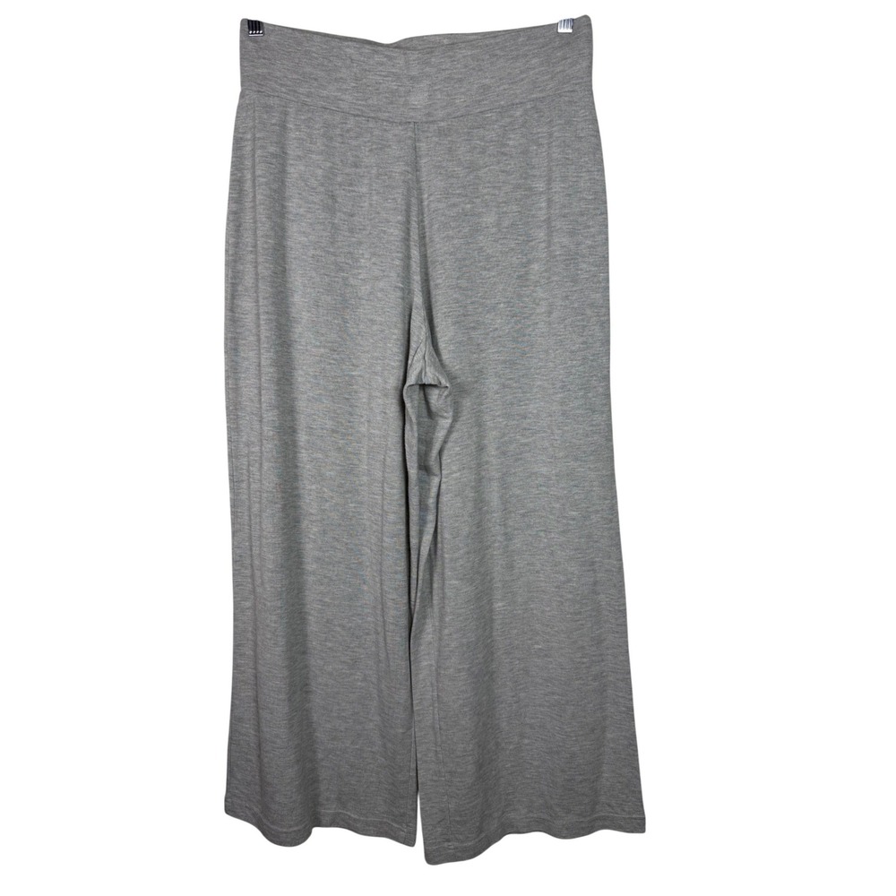 Soft Surroundings Wide Leg Pants Womens PL Gray Heathered Lounge High Rise 35574